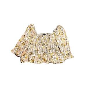 Who What Wear Women's Peasant Top Size 4x Plus Size Floral Long Sleeve Blouse